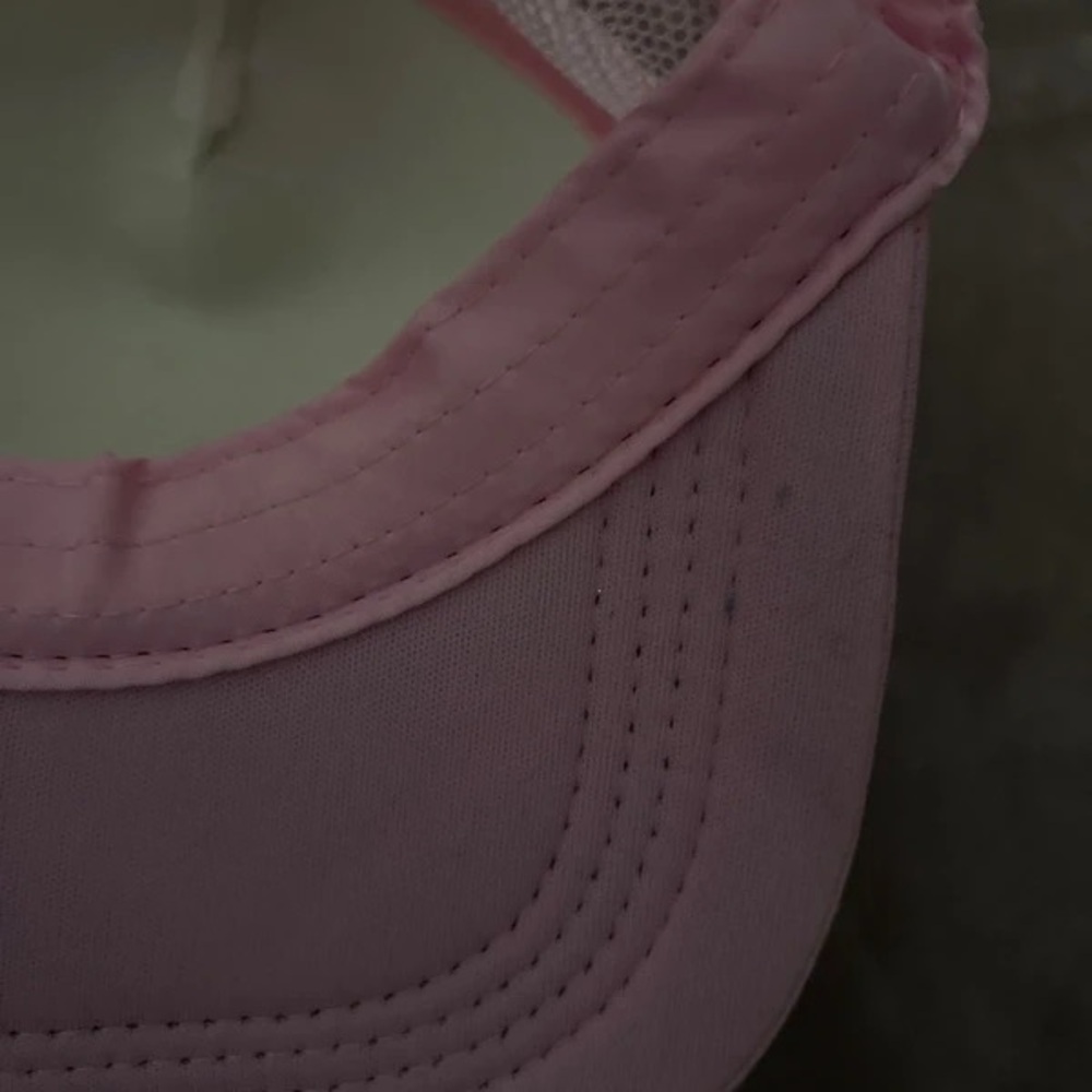 Pink and White Trucker Hat with Bold Black Slogan - Picture 5 of 5